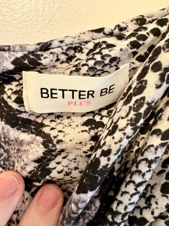 Better Be Plus Snake Print Off Shoulder Crop Top 3X Stretch Y2K Party Club - Picture 3 of 5